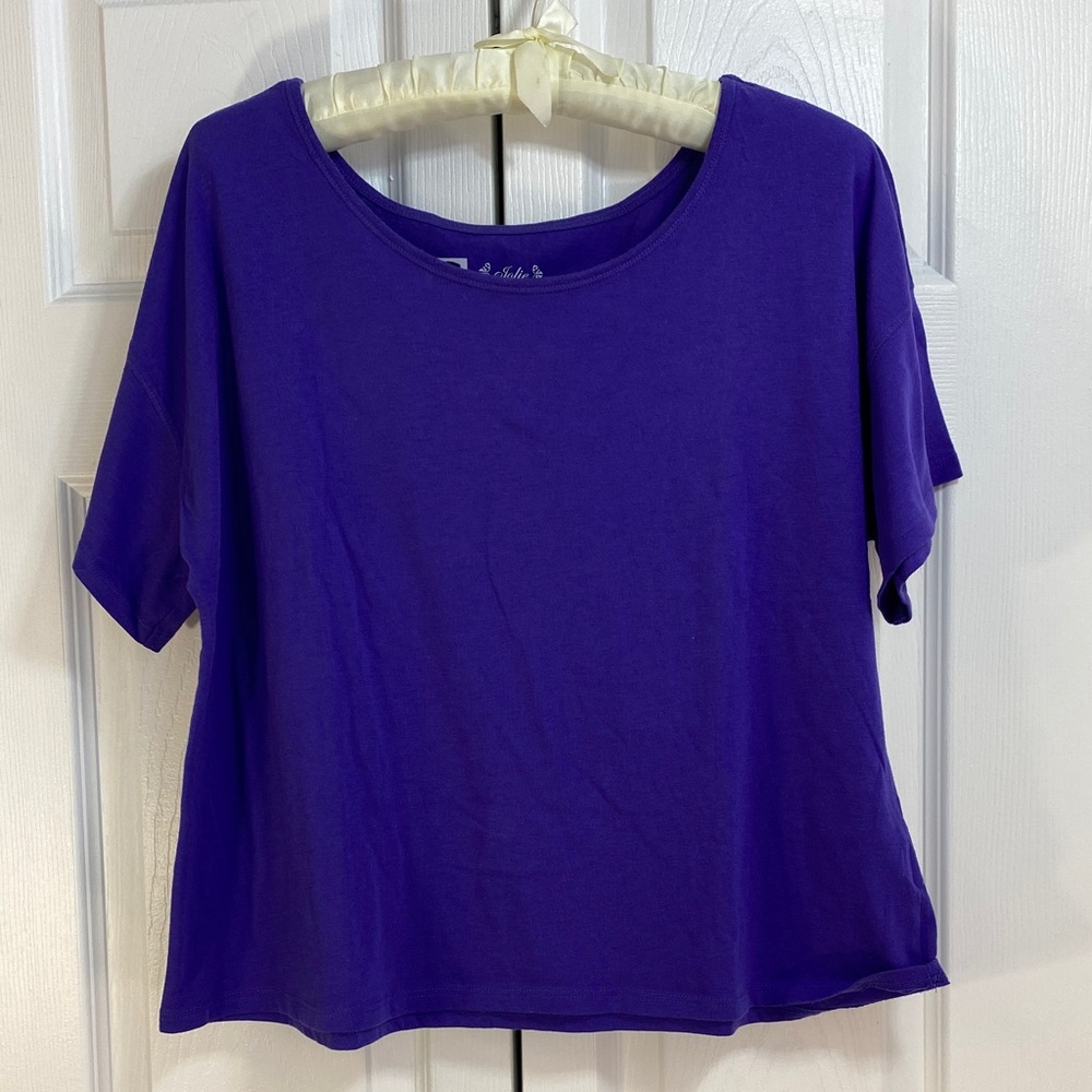 4 for $25 - Jolie Vibrant Purple Short Sleeve Tee, Boxy, M (8-10)